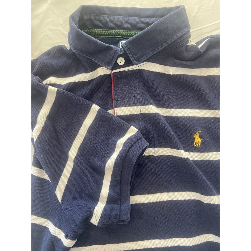 Vintage Ralph Lauren Polo Denim Collar 3-Button‎ Breathable Golf Shirt -Size 2XL